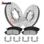 283mm Front Drilled Brake Rotors & Ceramic Pads for Nissan Xterra (2000–2004)