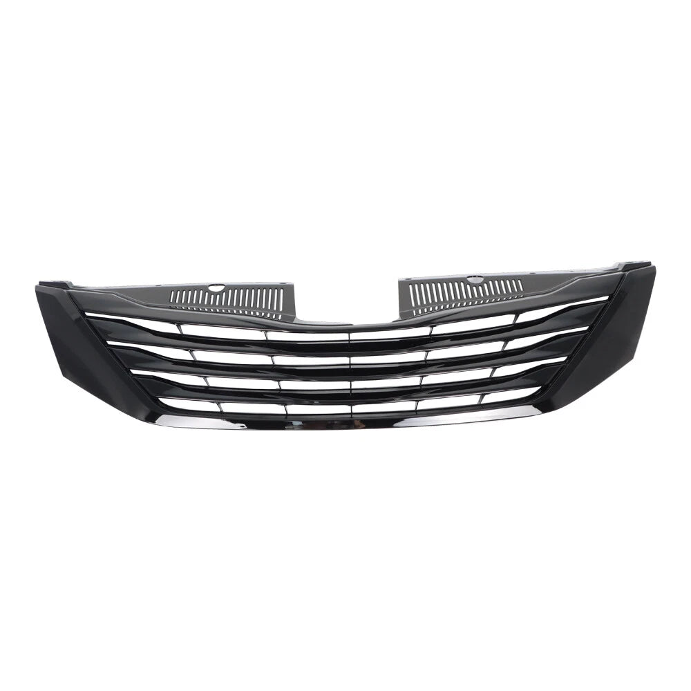 Front Upper Grille for Toyota Sienna (2011-2017) Gloss Black Plastic