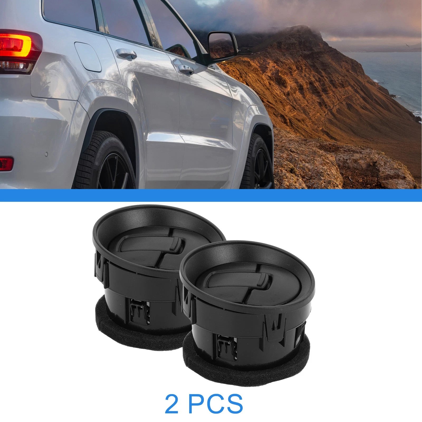 2 Pcs Center Dash A/C Outlet for Ford F150 LOBO (2009–2014) ABS Black