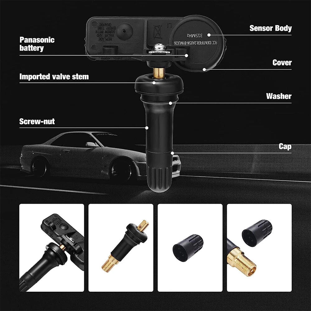 TPMS Tire Pressure Monitoring Sensor 8-Piece for GM Chevy GMC Buick (2010–2019)