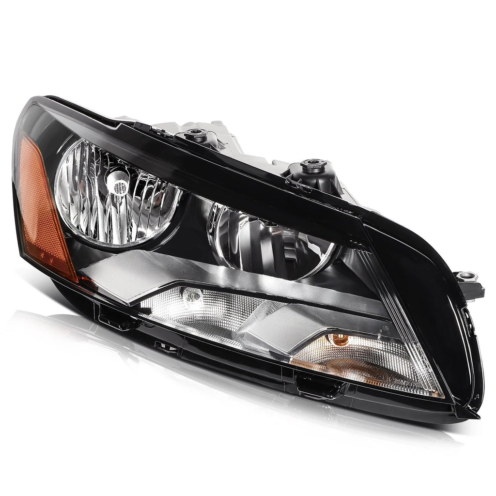 Headlight Assembly for Volkswagen Passat (2012–2015) Black Housing Left+Right