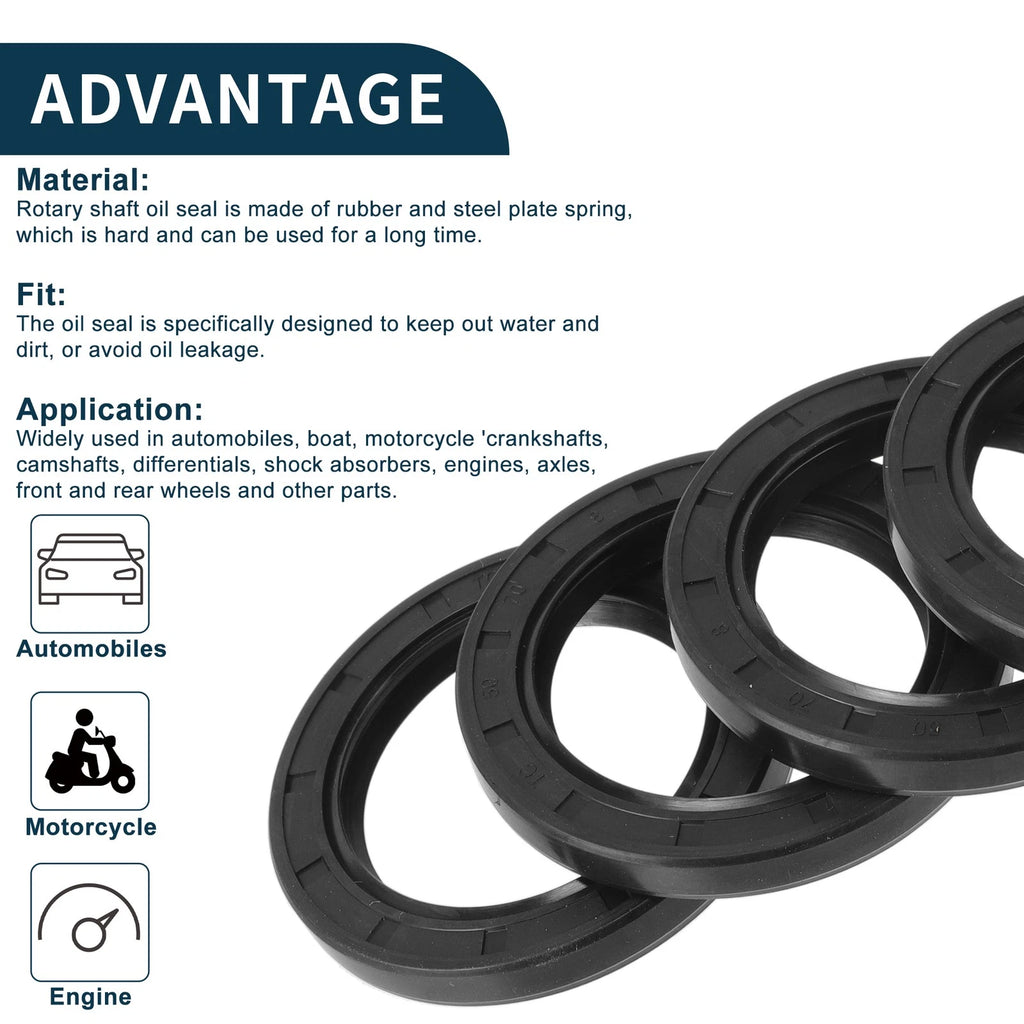 Set of 5 Oil Seal Rotary Shaft Seal NBR Rubber 50x70x8mm