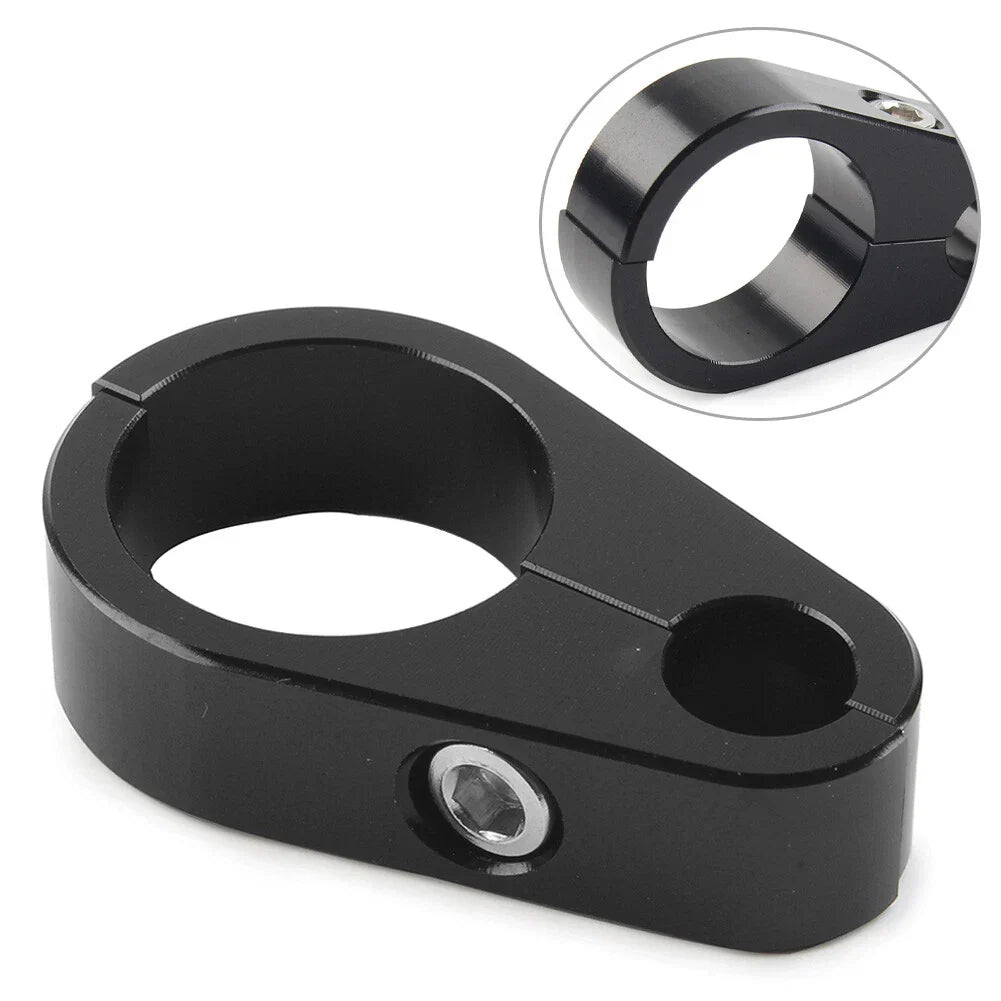 Black Brake Clutch Cable Clamp Clip for Harley 1'' Handlebar