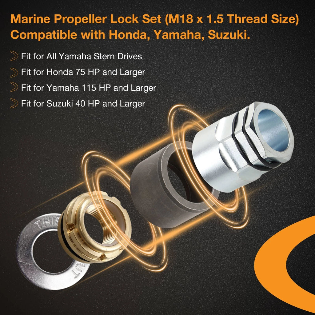 Marine Propeller Lock Set for Mercury MerCruiser OMC (3/4"-16 Thread)