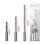 3PC Screw Bit Extension Rods for Quick Change (14 Inch, 75mm, 100mm, 150mm)