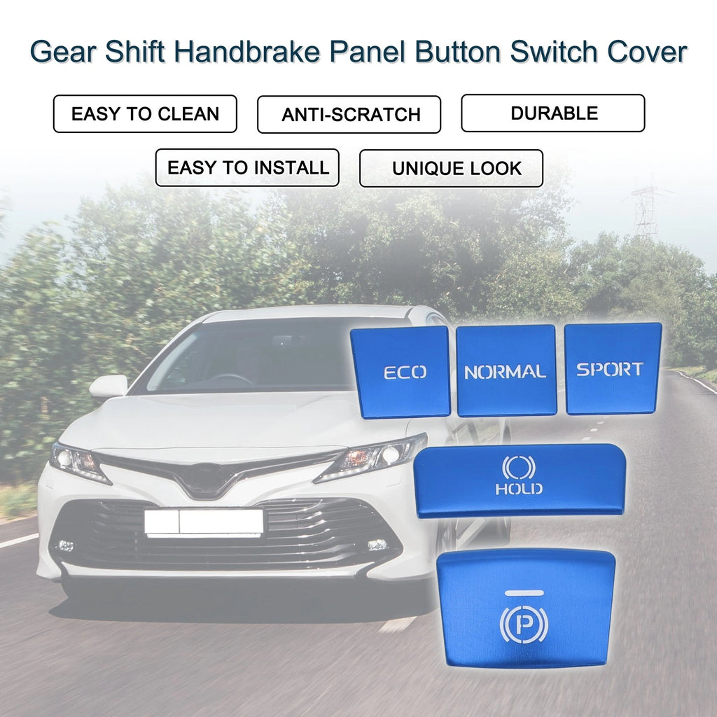 Set of 1 Gear Shift Handbrake Panel Button Switch Cover for Toyota Camry (2018–2022) Blue