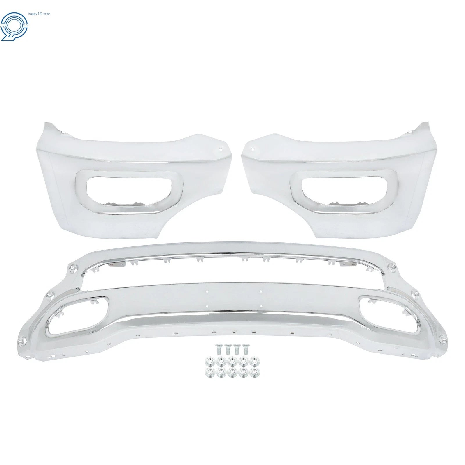 Chrome Steel Front Bumper with Fog Light Hole for RAM 1500 (2019–2024)