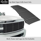 Black Wide Rivet Billet Grille for Chevy Silverado 2500/3500 (2015-2019)