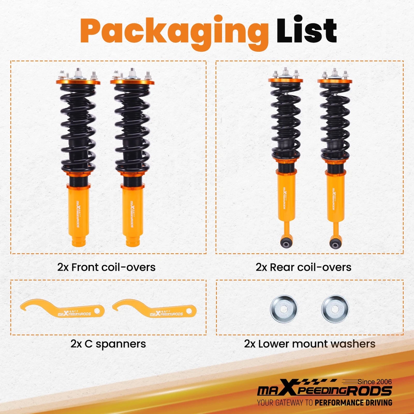 Coilover Suspension Shocks & Springs for Honda Accord (1998-2002)