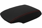 Leather Console Lid Armrest Cover for Nissan Sentra (2013–2019) Red Stitch