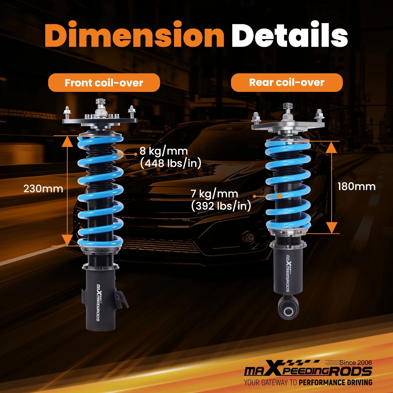 T6 Coilovers Lowering Kit for Subaru Impreza WRX STI (2008–2014)