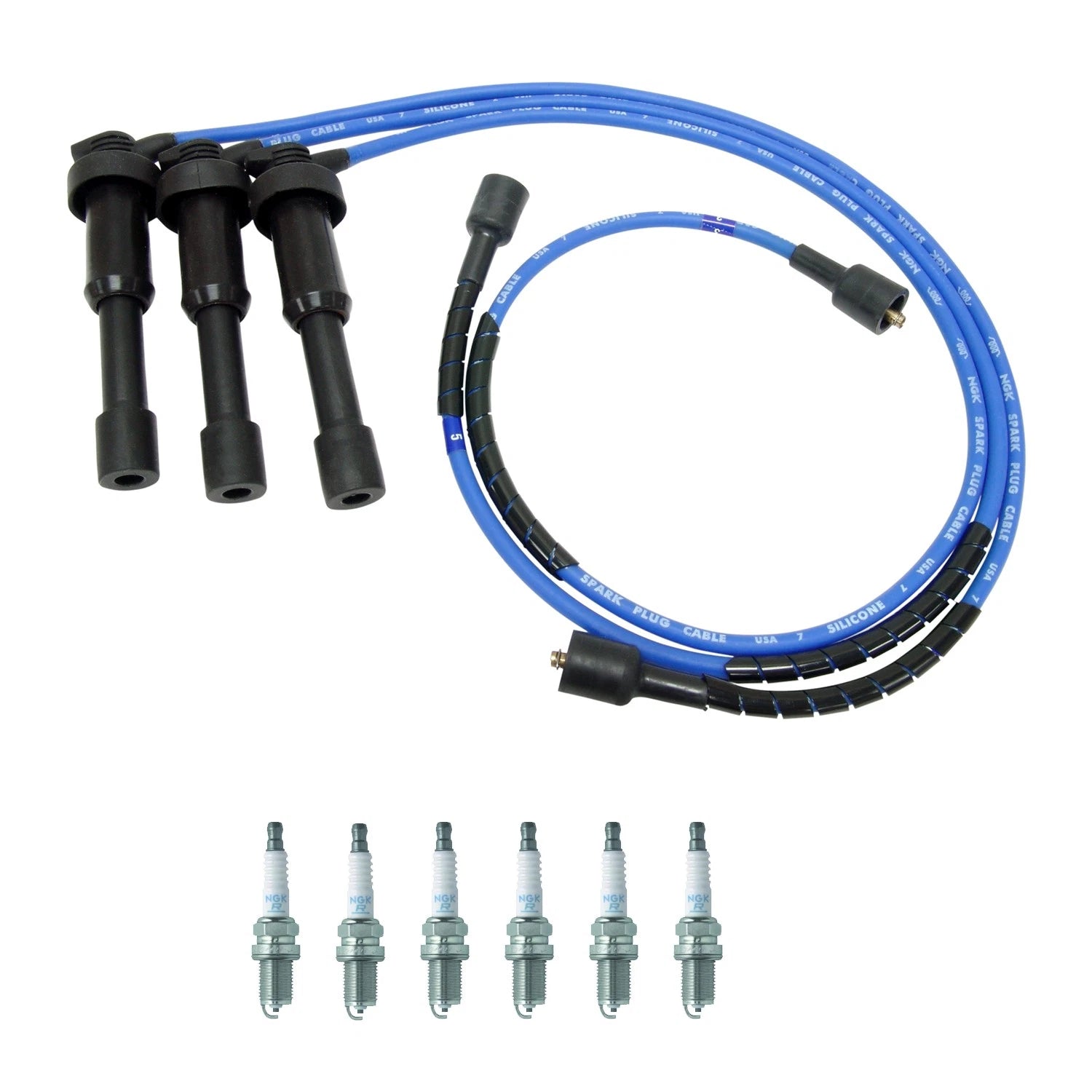 NGK Wire Set & 6 Spark Plugs for Amanti Santa Fe XG350 (2004–2006)