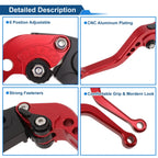 Adjustable Short Brake Clutch Levers for Suzuki GSXR600 (1997–2003) Solid Red