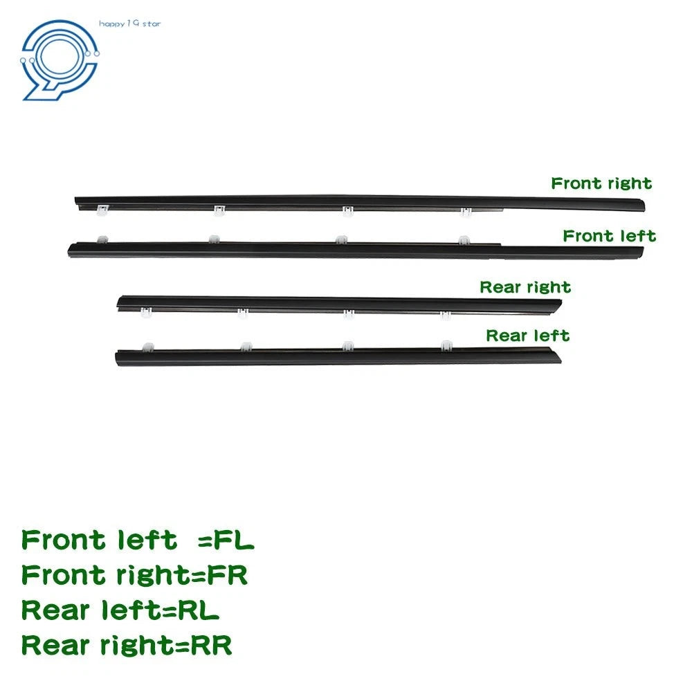 Set of 4 Weatherstrip Window Moulding Trim Seals for Honda Civic (2012–2015)