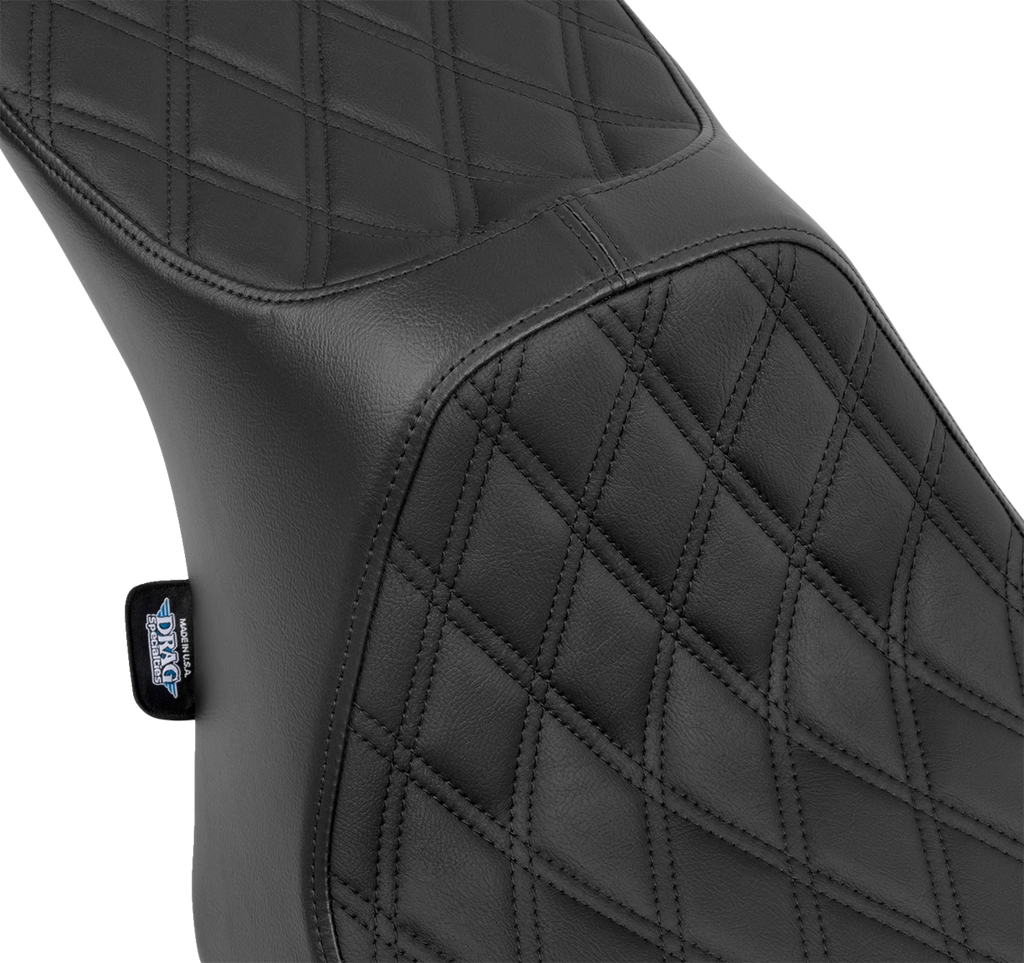 2-Up Seat for Harley Davidson Touring (2014–2023) - Double Diamond Black Stitching