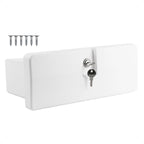 Lockable Boat Glove Box with 2 Keys, UV-Resistant White Plastic