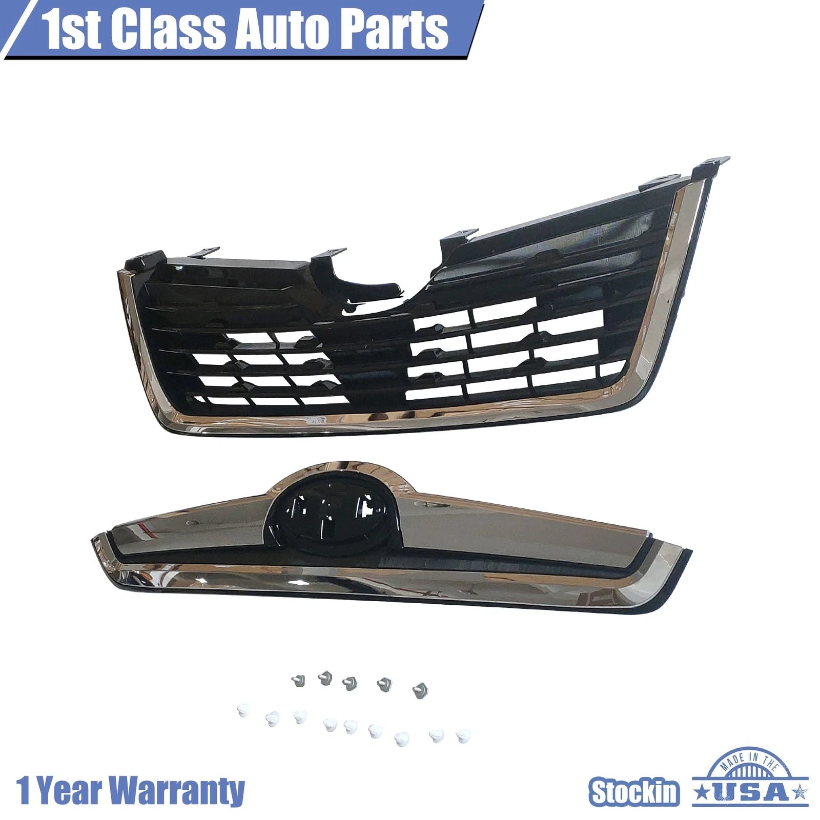 Chrome Trim Front Bumper Upper Grille for Subaru Forester (2019–2021)