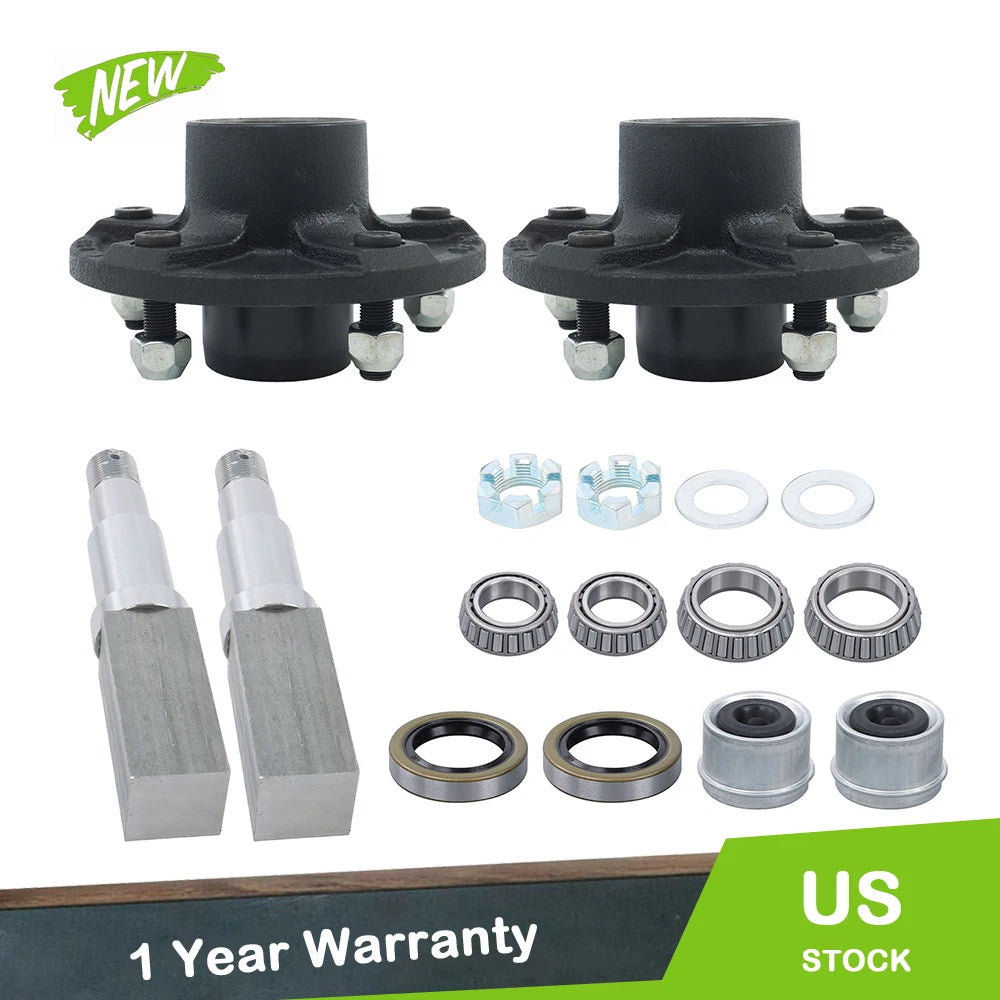 2 Pack Trailer Axle Kit for 3500# Square Spindle (Idler Hub)
