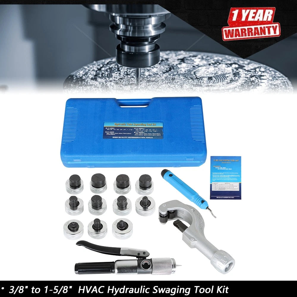 Swaging Tool Kit for HVAC Copper Tubing (3/8" to 1-5/8")