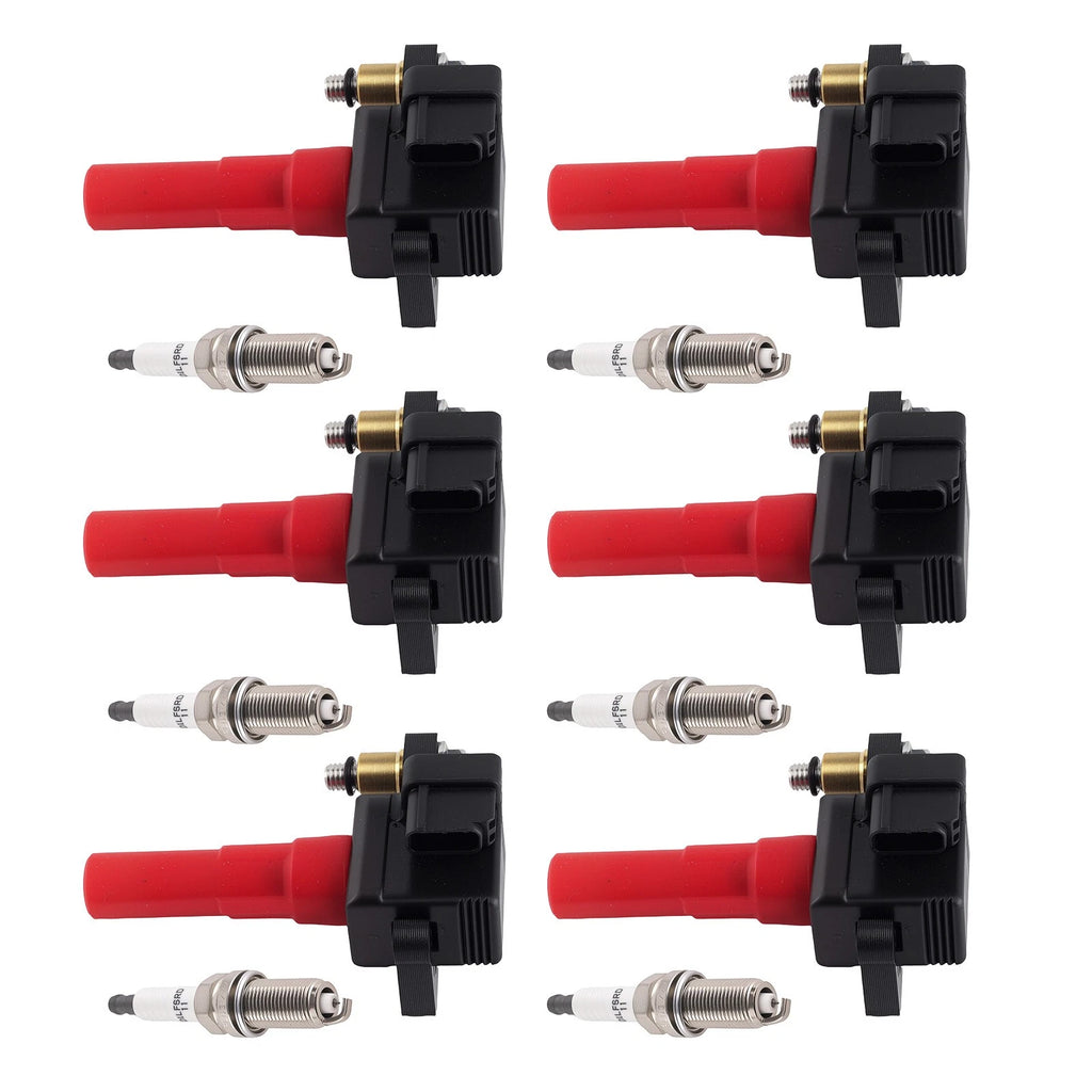Set of 6 Ignition Coils & Spark Plugs for Subaru Outback H6 (2001-2009)