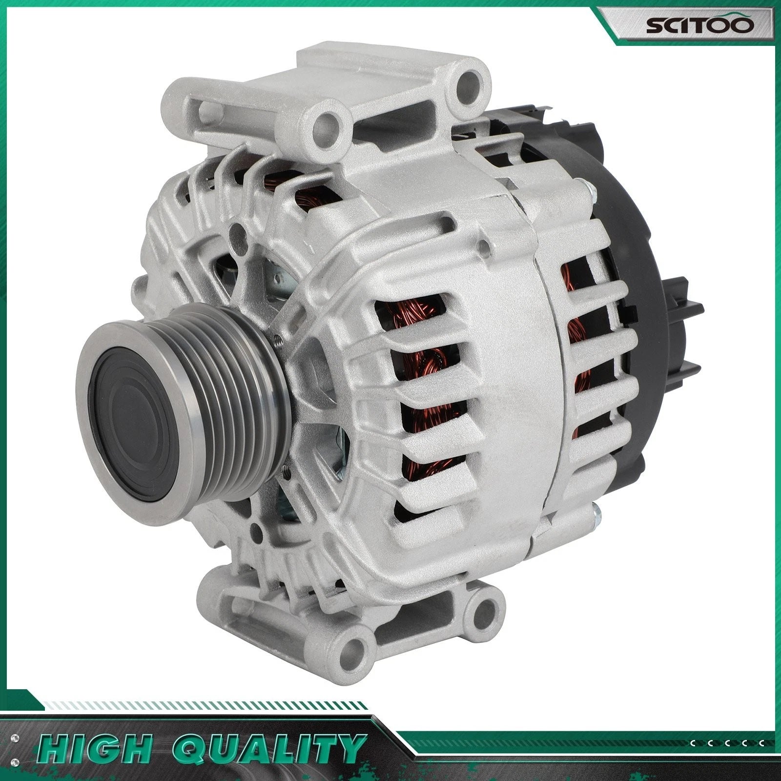 Alternator for Audi TT Quattro L4 2.0L 2011–2014 115547 6-Groove Clutch Pulley
