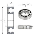 Deep Groove Ball Bearing 17x30x7mm for Scooter Skateboard (1 Pc)