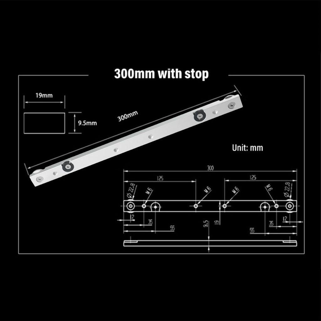 T Track Miter Slot Slider Bar for Table Saw (Aluminium Alloy)