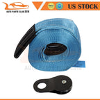 4" x 30ft Winch Tow Towing Strap for Off-road ATV UTV & Snatch Block