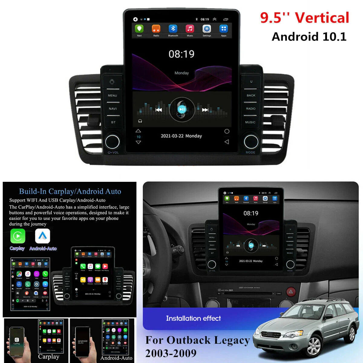 9.5" Android 10.1 Car Stereo GPS Radio for Subaru Outback Legacy (2003-2009)