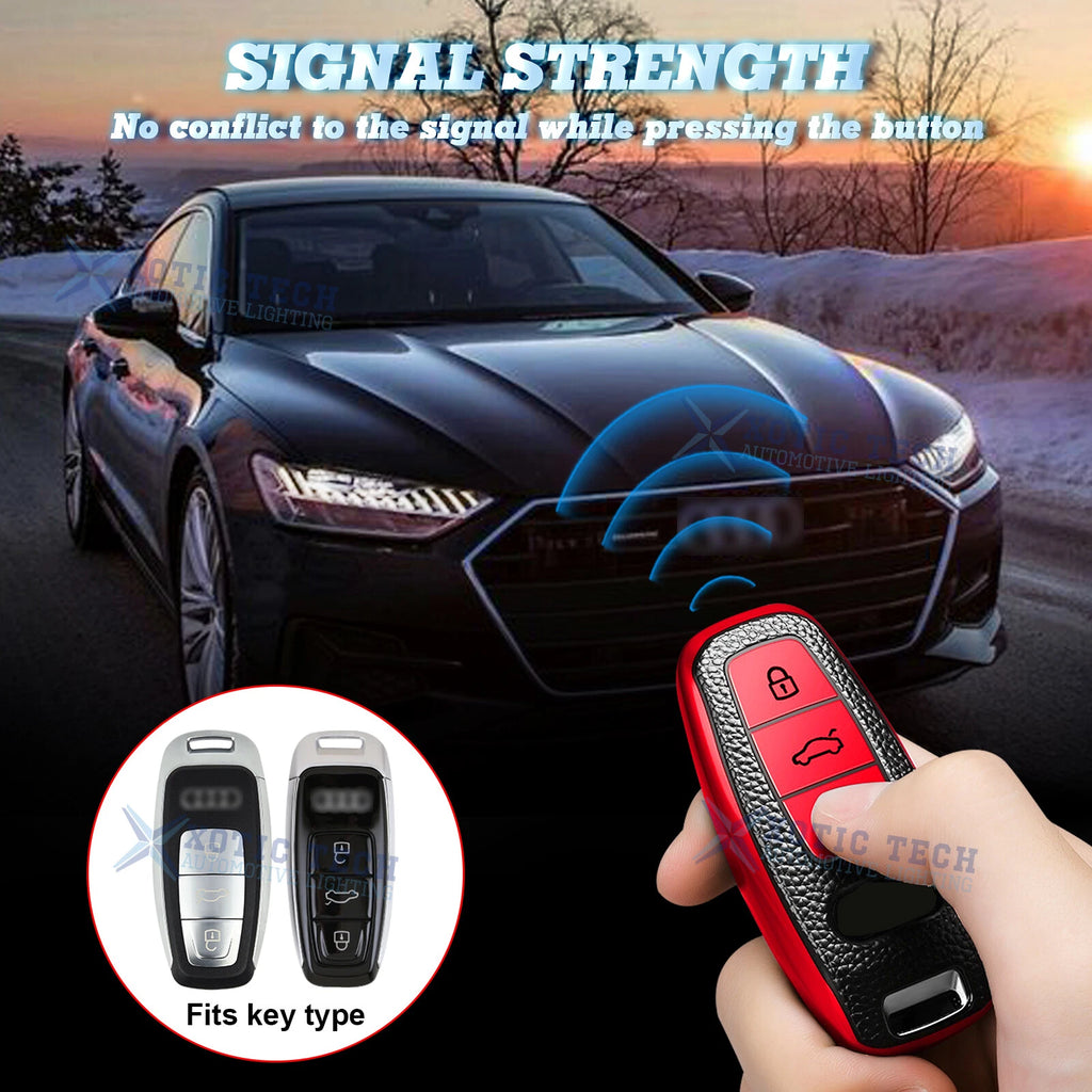 TPU Remote Key Fob Cover for Audi A3 A6L A8 e-Tron (2 Colors, 3 Buttons)