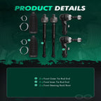 Set of 2 Front Outer Inner Tie Rods for Lincoln MKT (2013–2017)