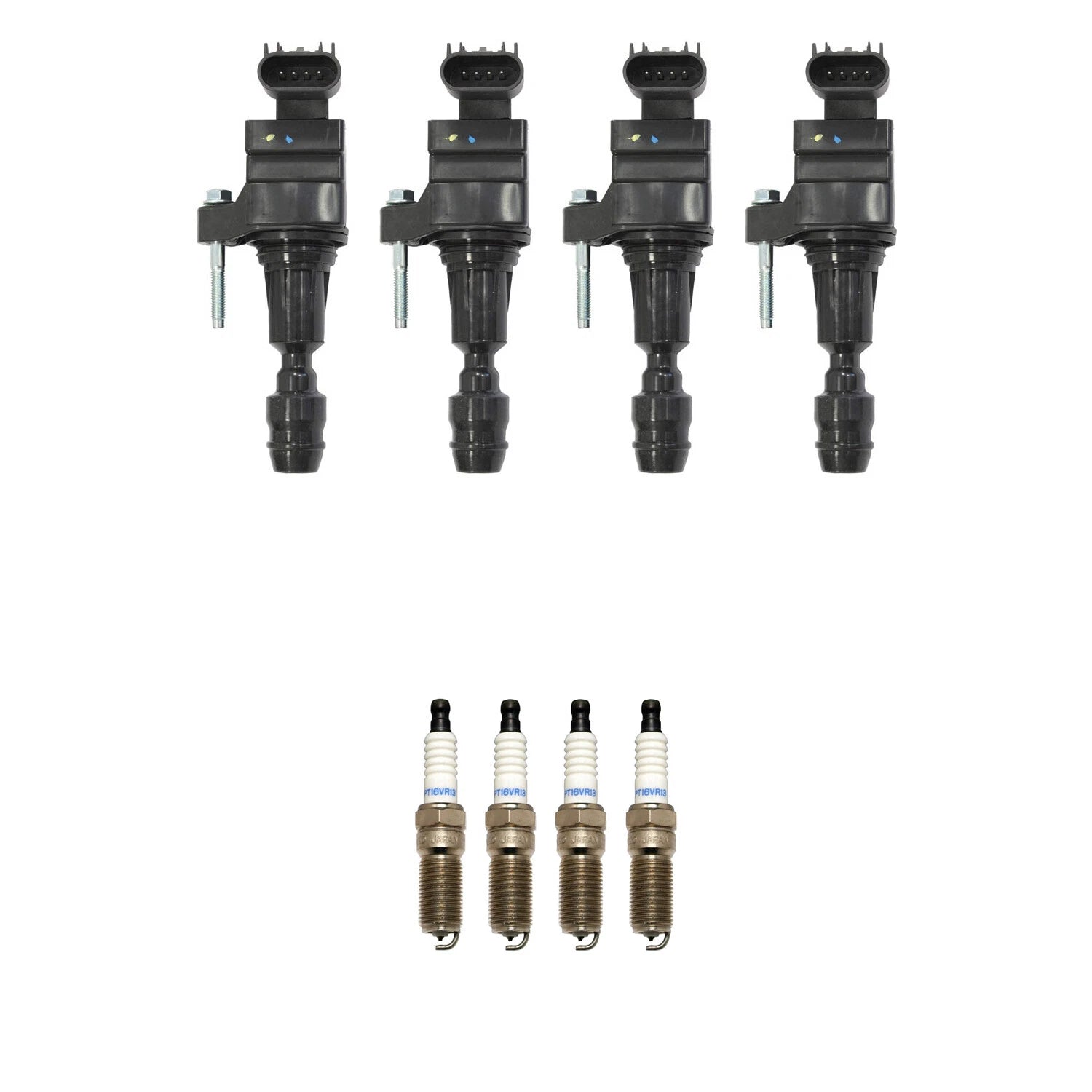 Set of 4 Ignition Coils & Spark Plugs for Chevrolet Malibu L4