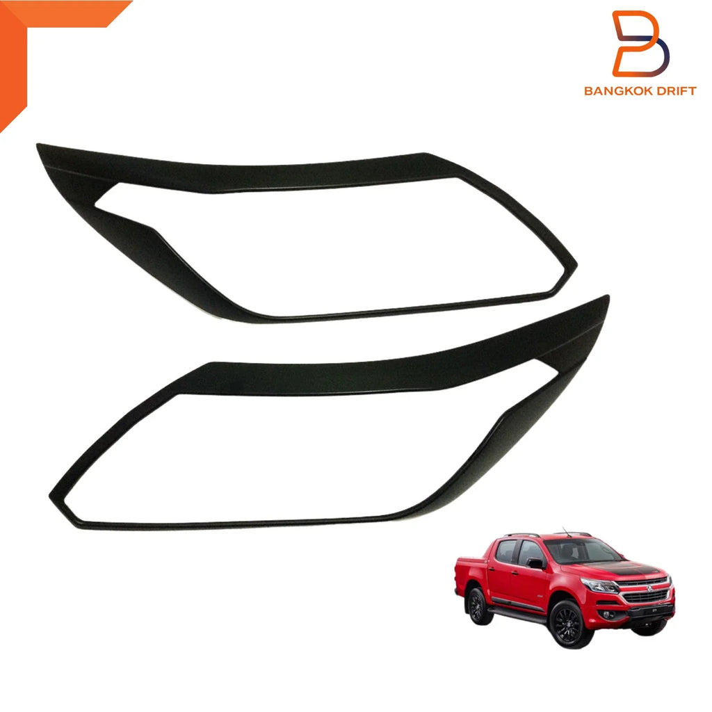 Matte Black Headlight Lamp Cover Trim for Holden Colorado Trailblazer (16-23)