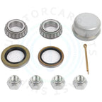 Set of 4 Galvanized Trailer Hubs with 2500 lbs Axle Bearings 4 on 4"