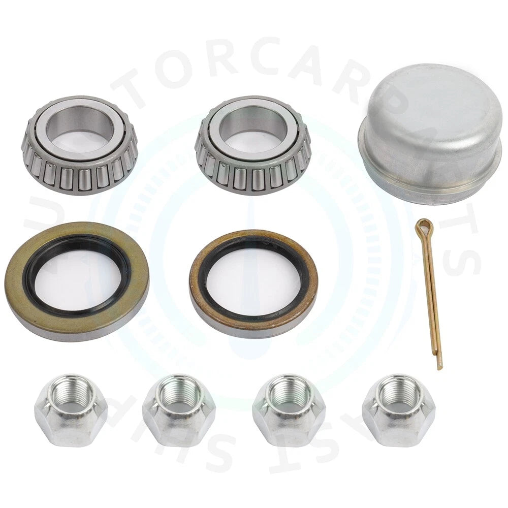 Set of 4 Galvanized Trailer Hubs with 2500 lbs Axle Bearings 4 on 4"