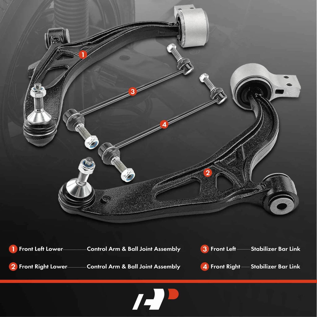 Set of 4 Front Control Arm Ball Joints for Ford Explorer (2011-2019)