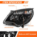 Set of 2 Projector Headlights for Chevrolet Equinox LTZ (2010–2015) - Black/Amber