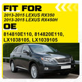 2X Chrome Front Fog Light Bezel Trim for Lexus RX350 RX450h (2013–2015)
