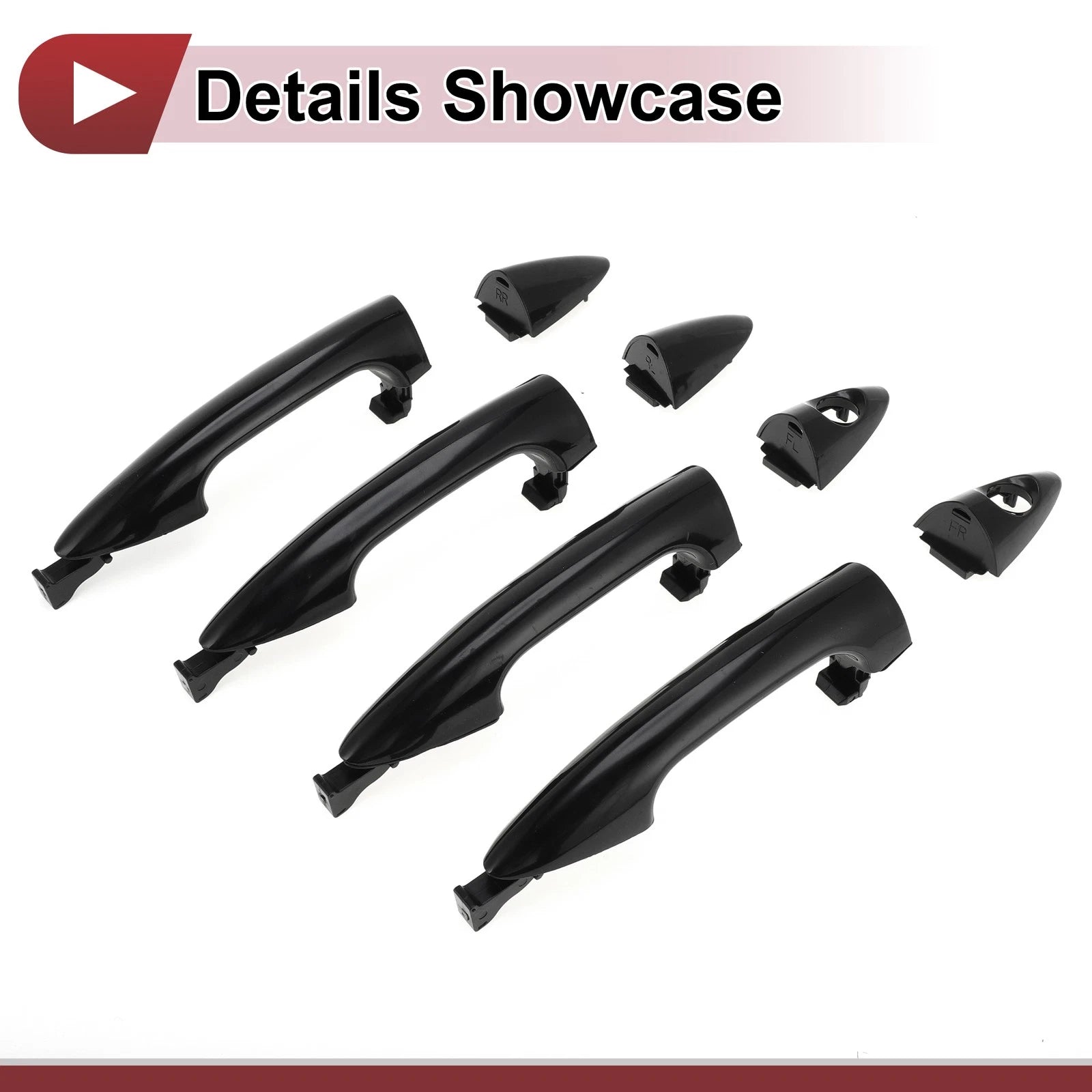 Set of 4 Door Handles for Hyundai Accent (2012–2017) No. 826511R050 Black