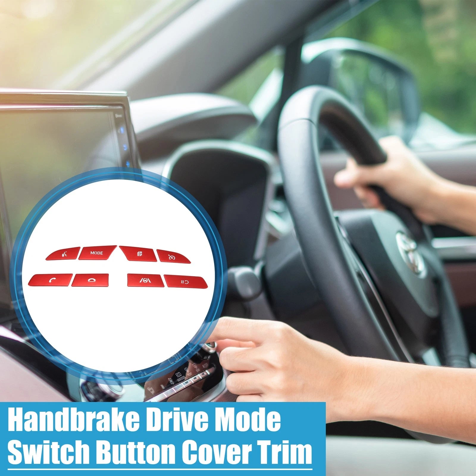 8pcs Steering Wheel Switch Button Cover for Hyundai Sonata (2020–2022) Red