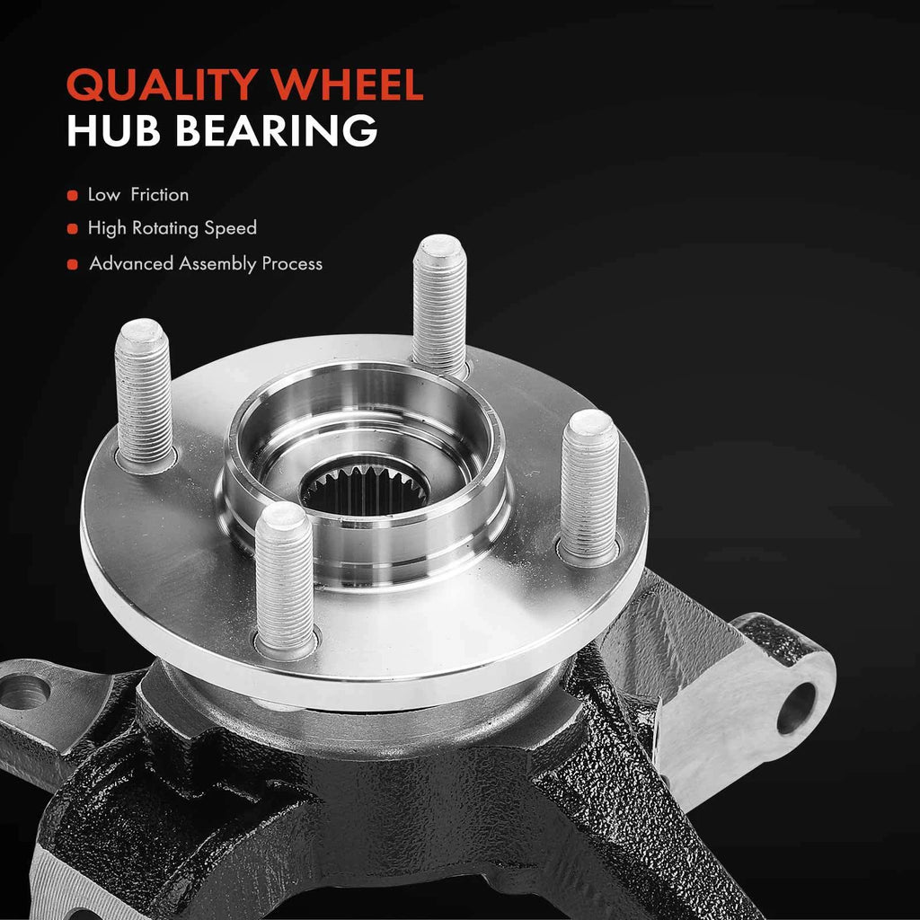 Pair Front Steering Knuckle & Hub Bearing for Nissan Versa (2013-2019)
