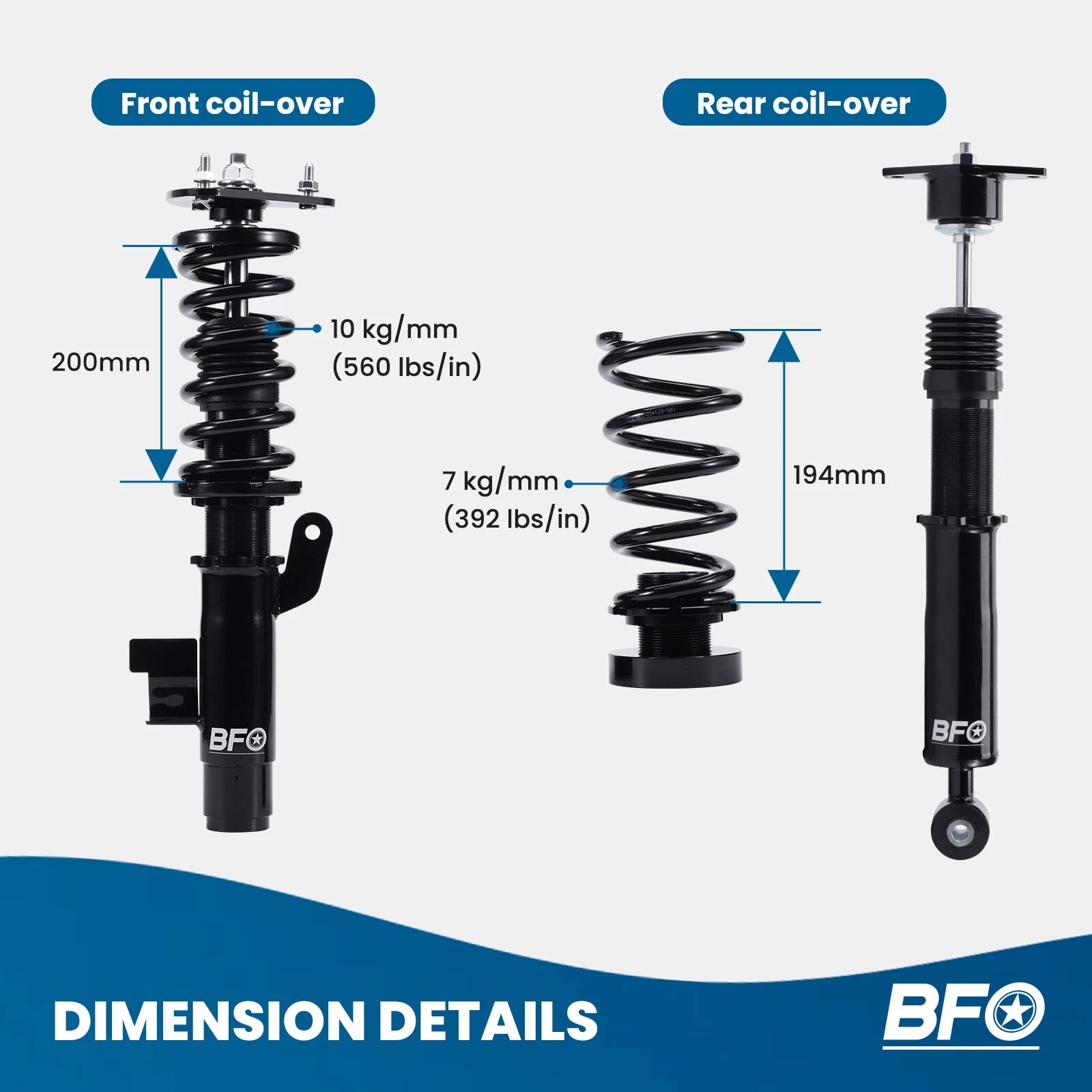 BFO Adjustable Coilovers for Mazda 3 BK BL (2004–2013)