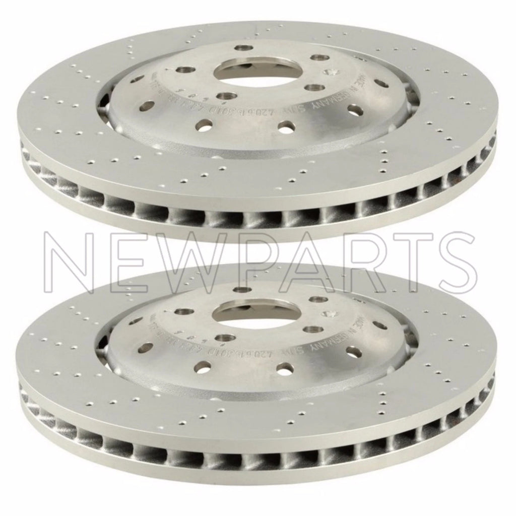 2X Front Vented Drilled Dimpled Disc Brake Rotor for Audi R8 (OEM)