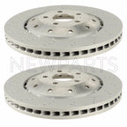 2X Front Vented Drilled Dimpled Disc Brake Rotor for Audi R8 (OEM)