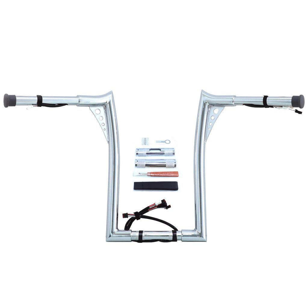 Chrome 16" Prewired Handlebar for Harley FLHR FLHRC (2016–2023)