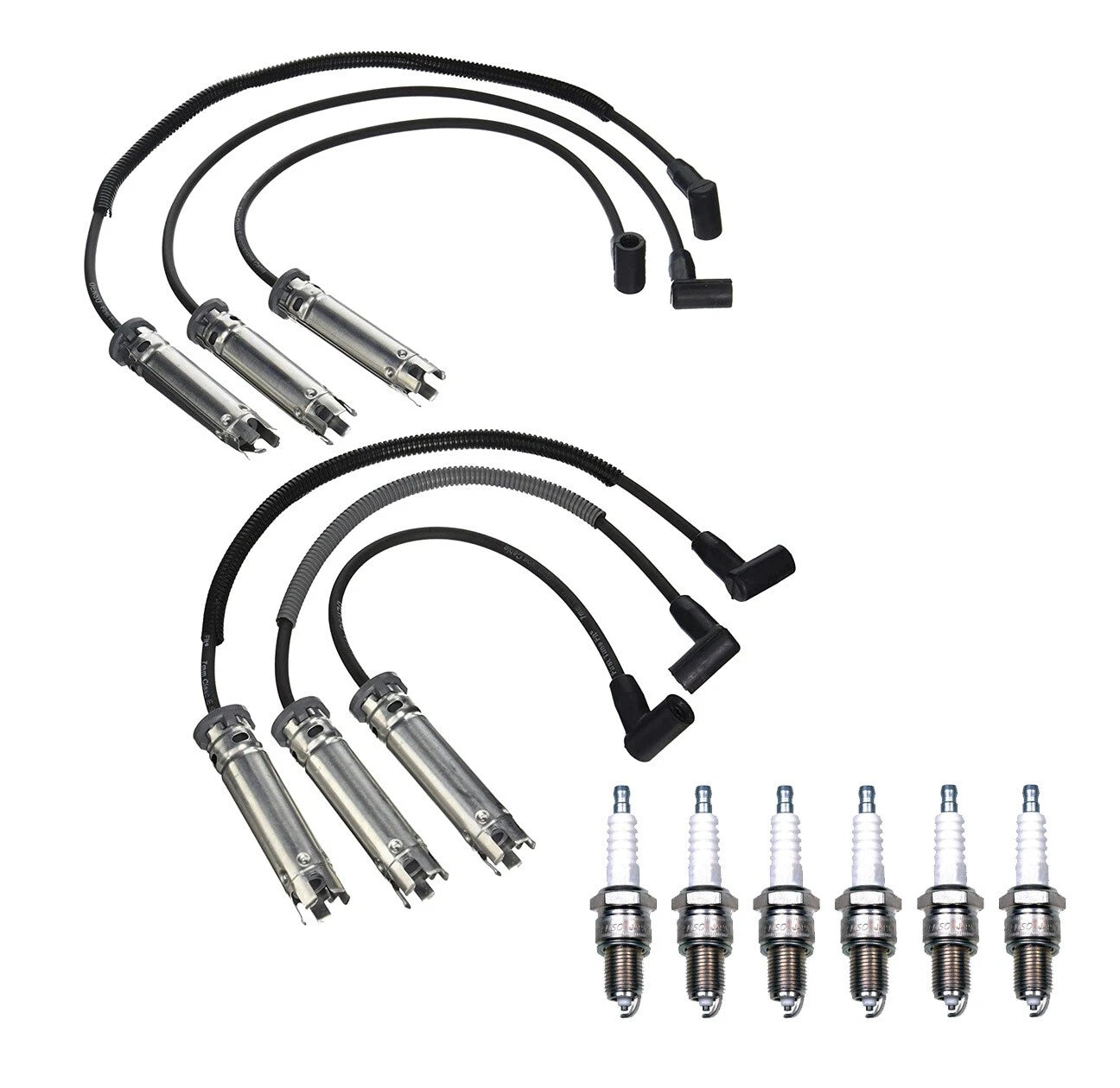 Denso 7mm Wire Set & 6 U-Groove Spark Plugs Kit for Dodge Plymouth Chrysler