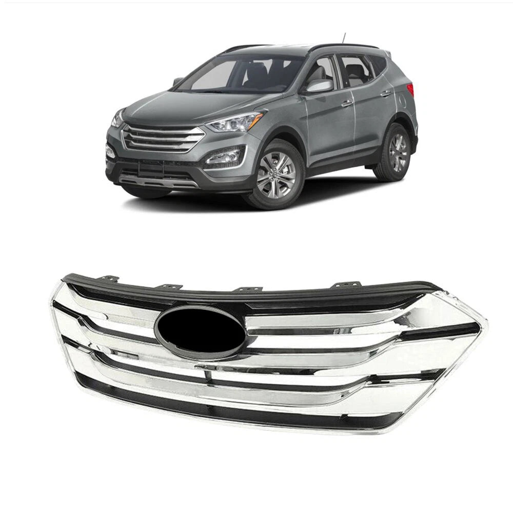 Front Bumper Upper Grille for Hyundai Santa Fe Sport (2013â2016) - Chrome