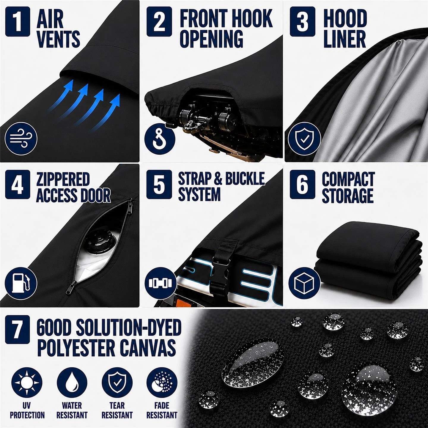 Jet Ski Cover for SeaDoo Bombardier RXT (2005–2008) 600D Black