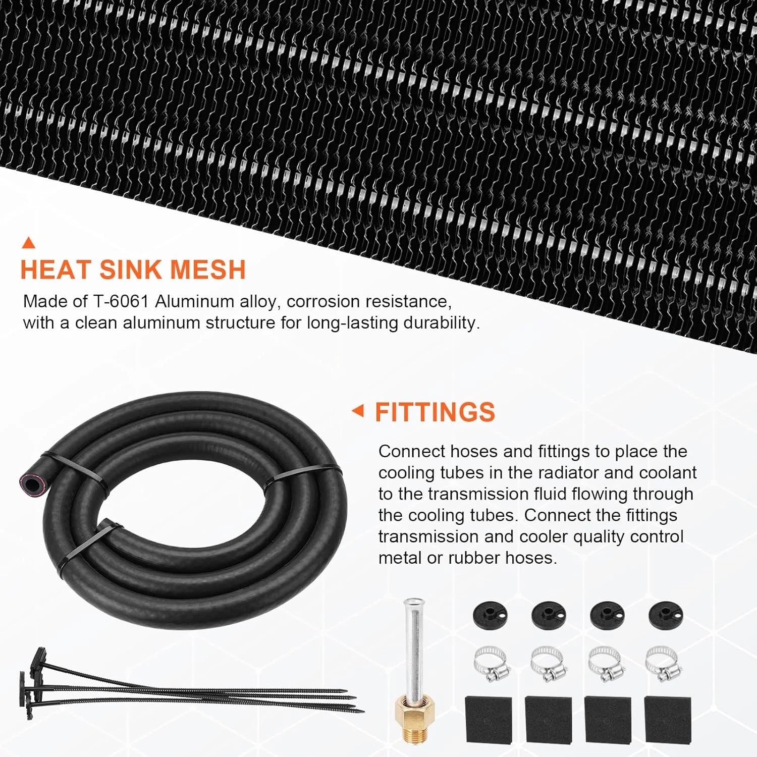 10 Row Transmission Oil Cooler Kit for Auto-Manual Radiator (Universal)