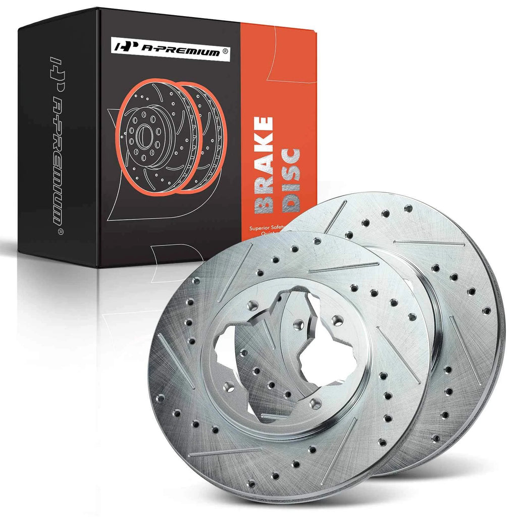 Front Drilled Brake Rotors & Ceramic Pads for Honda Accord (1990–1997)
